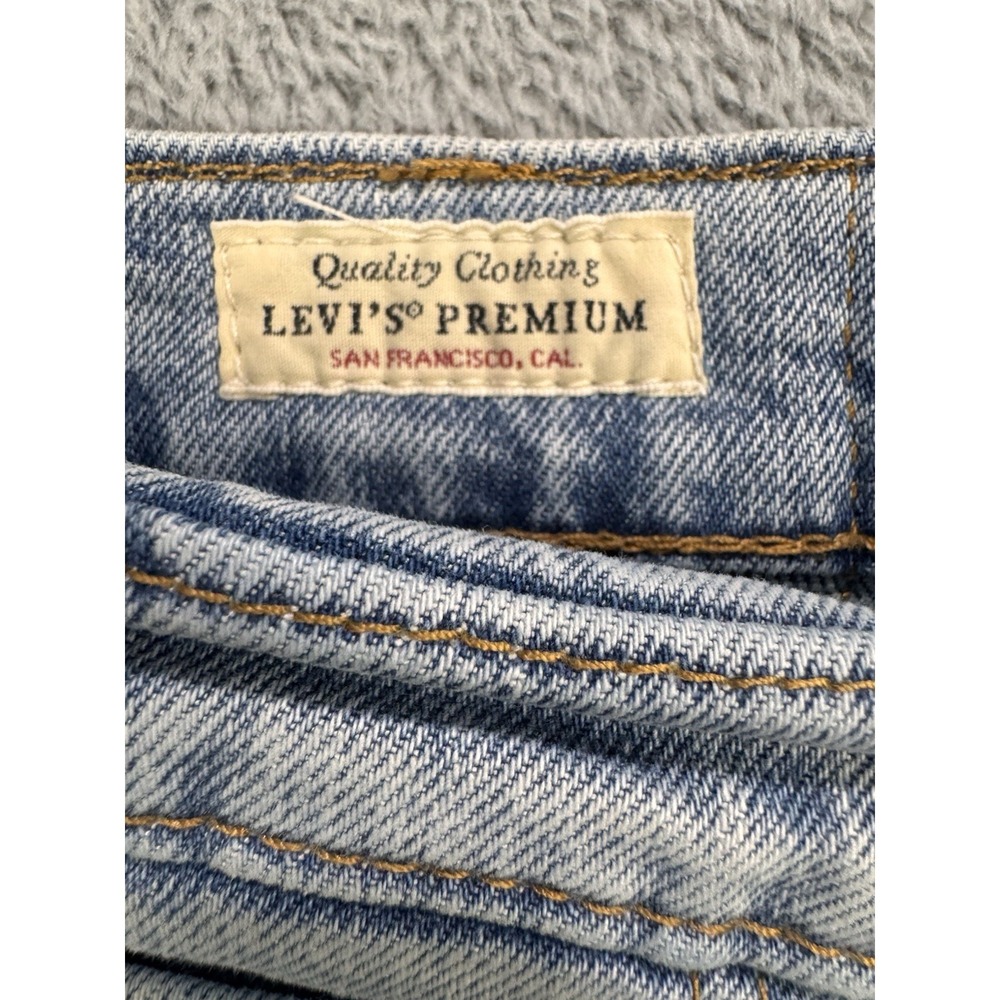 Levis Premium 502 Jeans Men 30x32 Blue Distressed Denim Taper Leg Red Tab - Picture 2 of 11